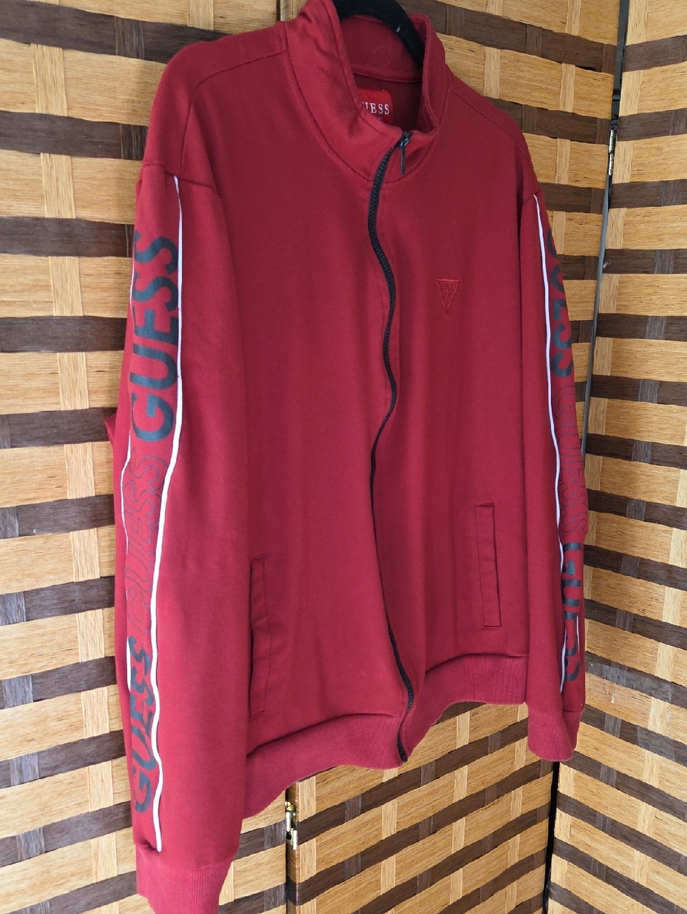 Guess Logo Tape Zip Up Jacket